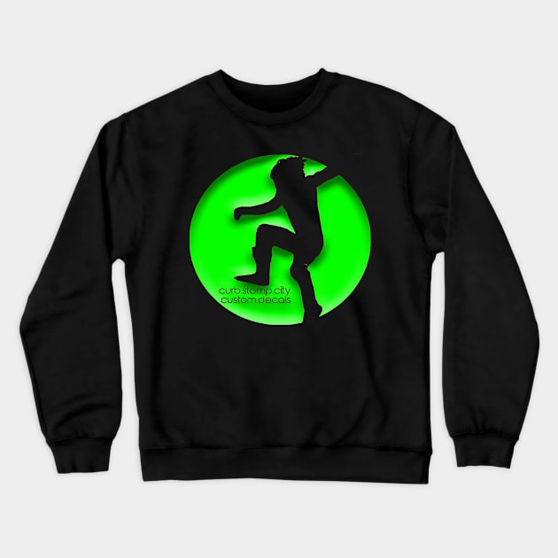 Curb Stomp- Green Crewneck Sweatshirt by SrikSouphakheth